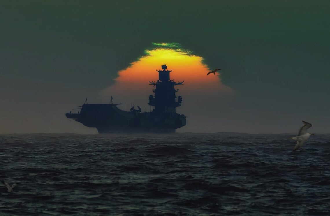 sea, sun, sunset, the carrier